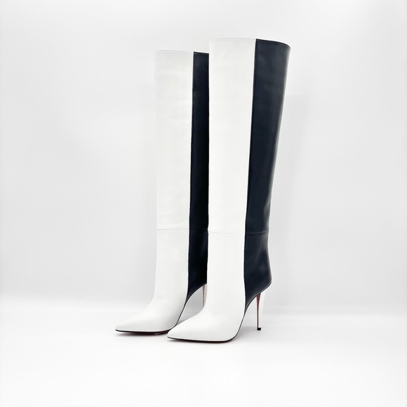 Christian Louboutin Shoes - NIB Christian Louboutin Astrilarge Botta 100 Black White Pointed Toe Boots 37.5